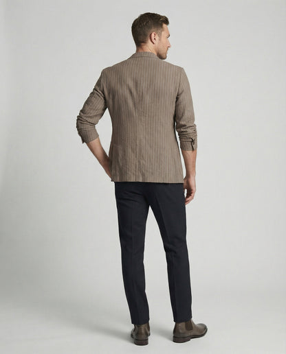 Herren Slim-Fit Sakko Nadelstreifen Sommer