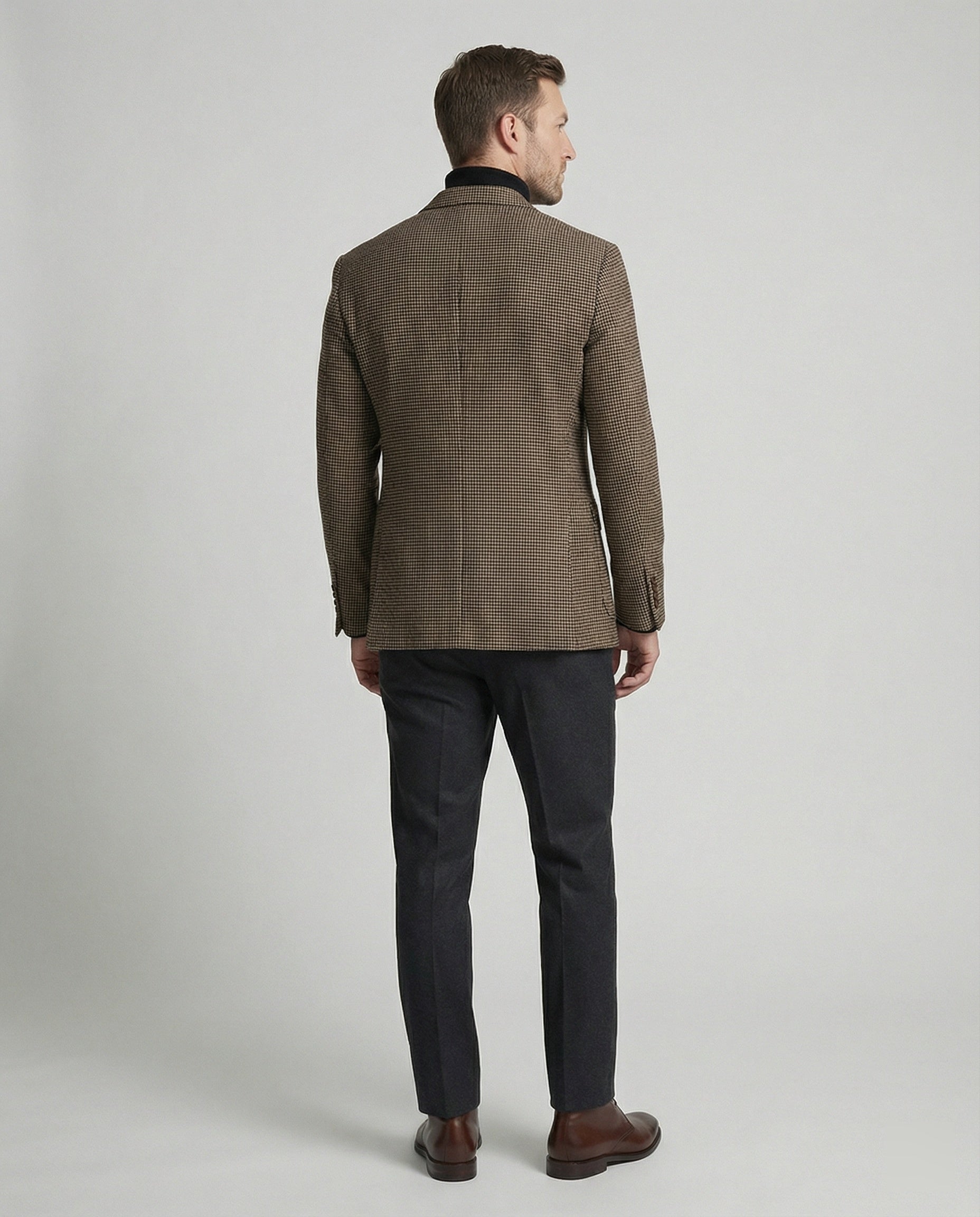 Herren Glencheck Sakko mit Revers - Eveloria