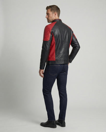 Herren Lederjacke Biker Stil