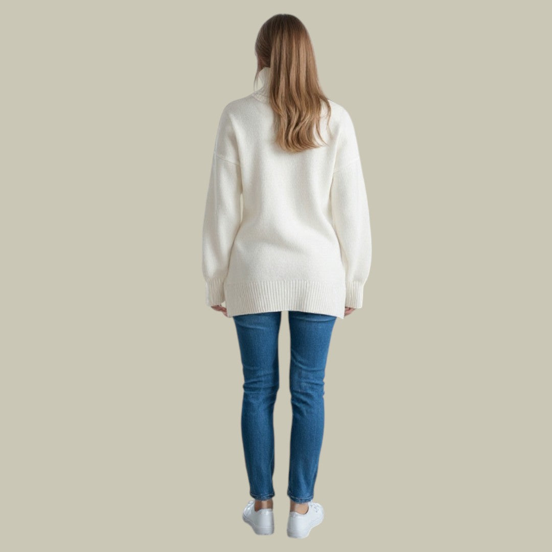 Damen Rollkragenpullover Übergroß Wintersaison