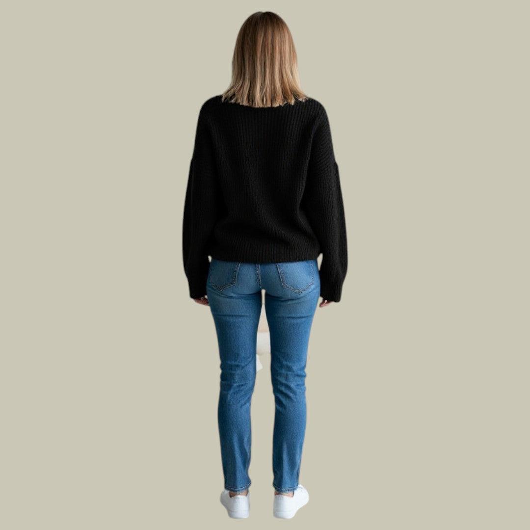 Damen Rollkragenpullover Übergroß Wintersaison