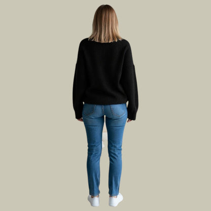 Damen Rollkragenpullover Übergroß Wintersaison