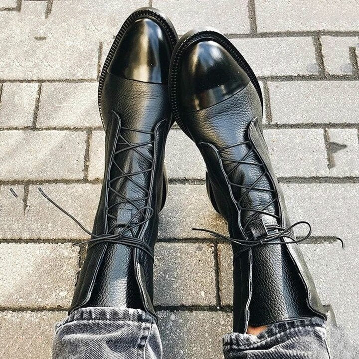 Damen Elegante Spitzstiefel Blockabsatz - Eveloria