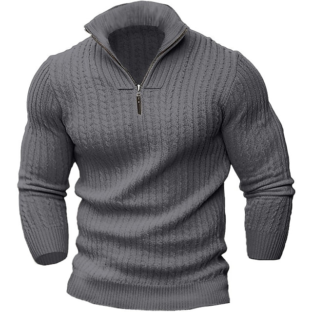 Eveloria Herren Pullover Reißverschluss Trendig