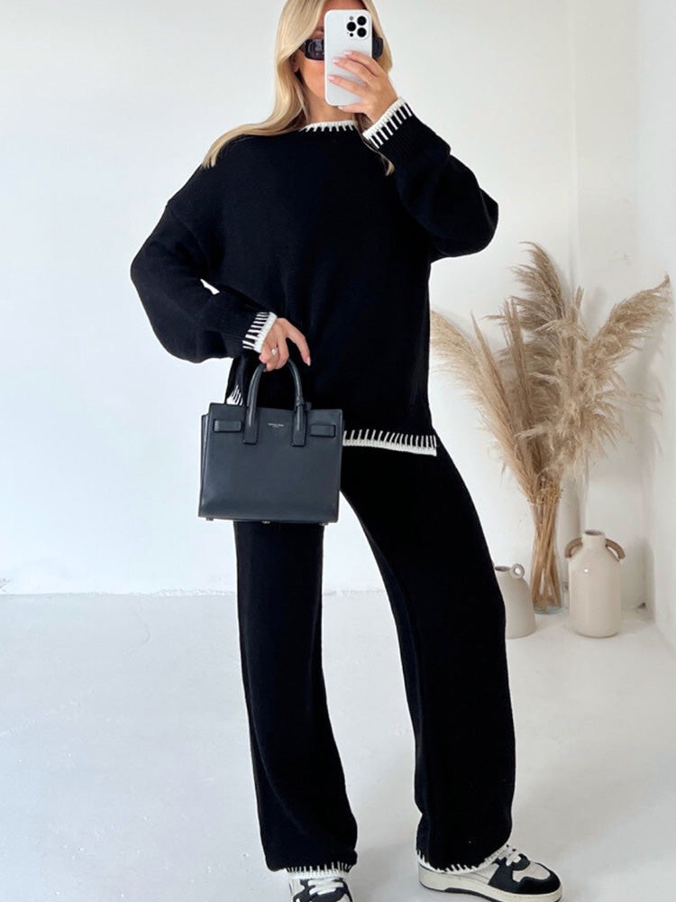 Eveloria Damen Strickkleid Lang Ärmig