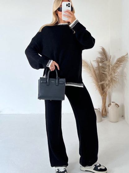 Eveloria Damen Strickkleid Lang Ärmig