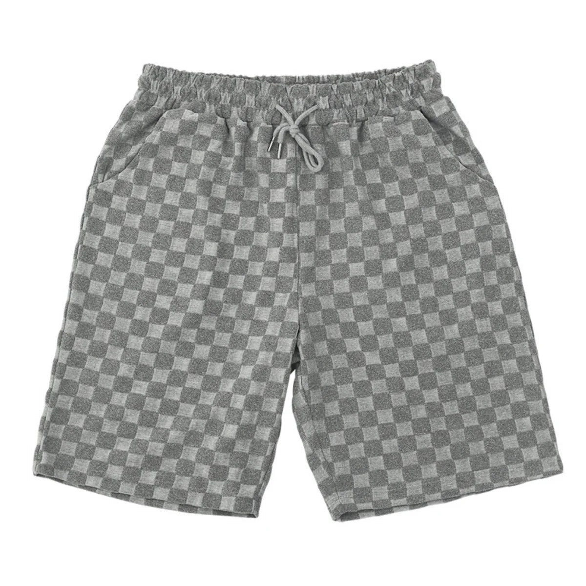 Eveloria Damen Kurzarm-Shorts-Set Schachbrettmuster