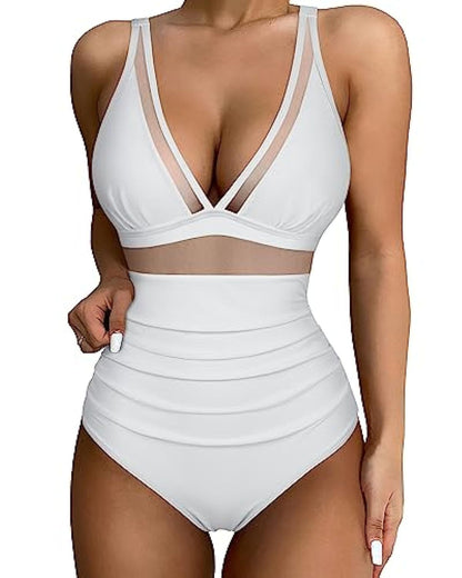 Eveloria Damen Einteiliger Badeanzug Hohe Taille