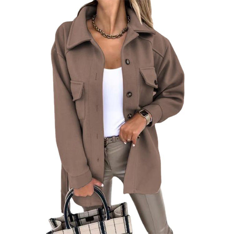 Eveloria Damenjacke Knöpfe Taschen Elegantes Design