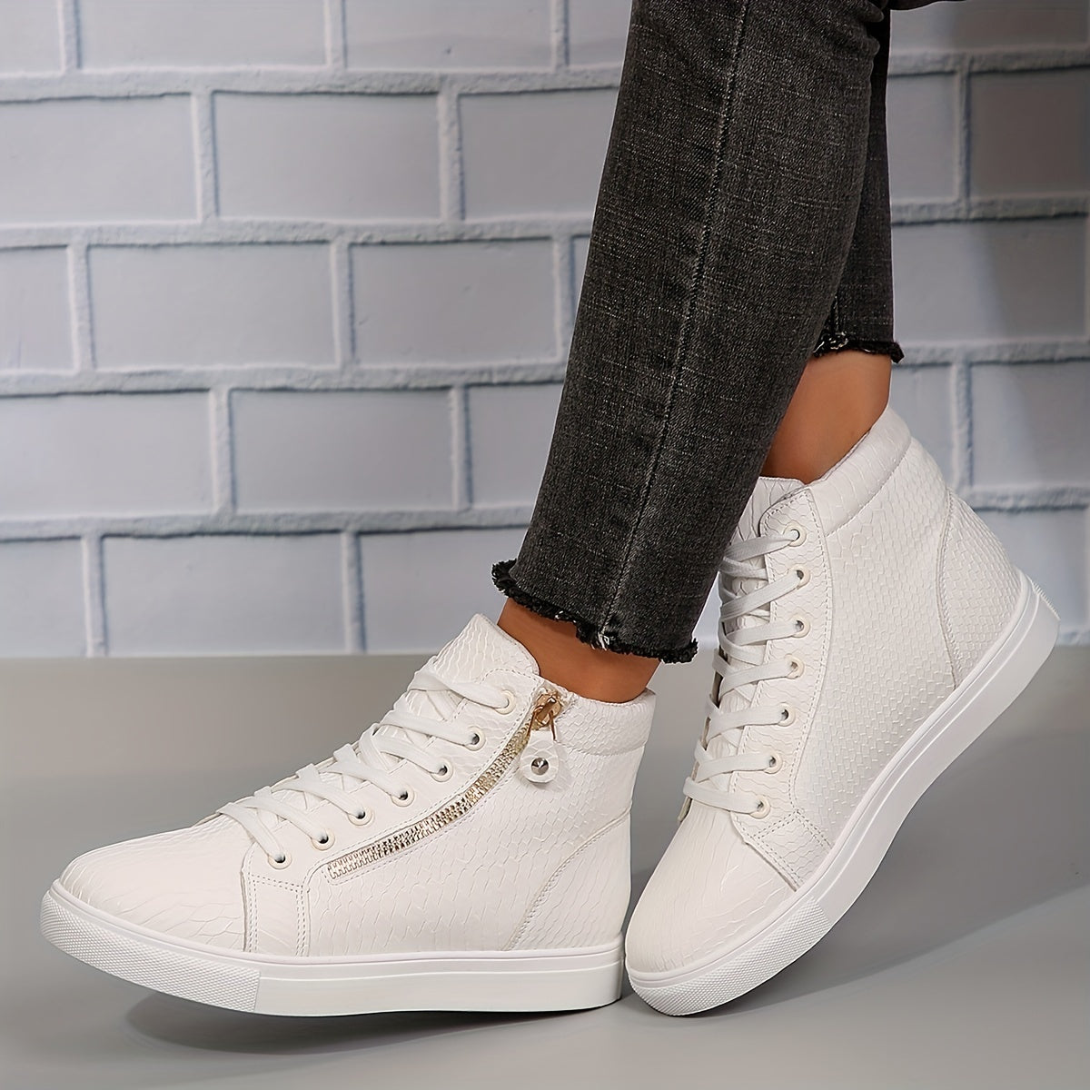 Eveloria Damen Sneakers Lässig Reißverschluss