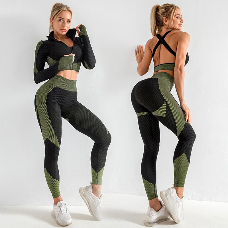 Eveloria Damen Sport-Set 3-teilig Nahtlos - Eveloria
