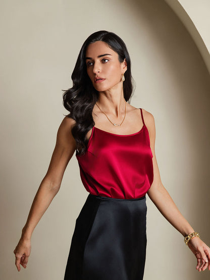 Eveloria Damen Seiden-Camisole Spaghettiträger