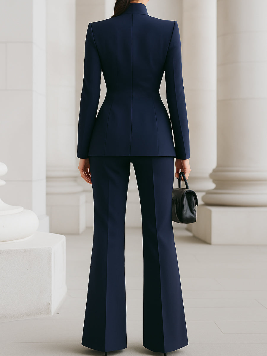 Damen Maßgeschneiderter Blazer Set Weites Bein