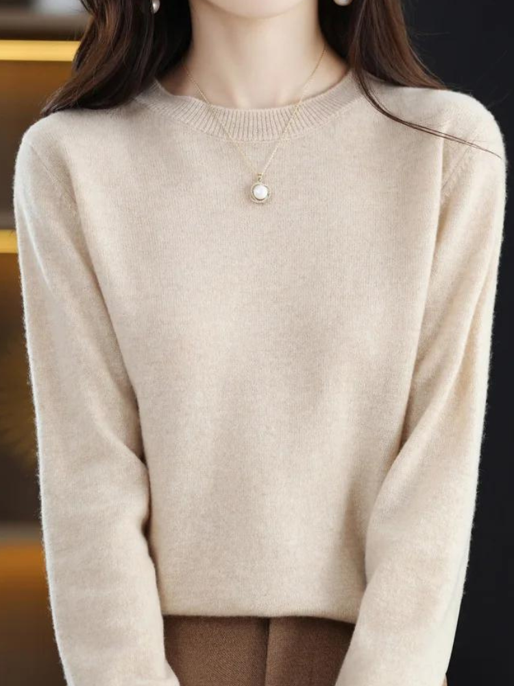 Eveloria Damen Wollpullover Klassisch