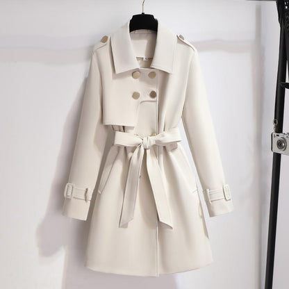 Damen Trenchcoat Langärmelig Chic Schwarz - Eveloria