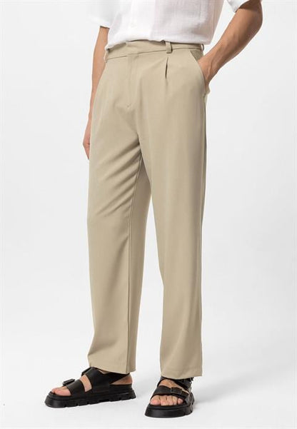 Herren-Hose Beige Hochtaillierte Hose