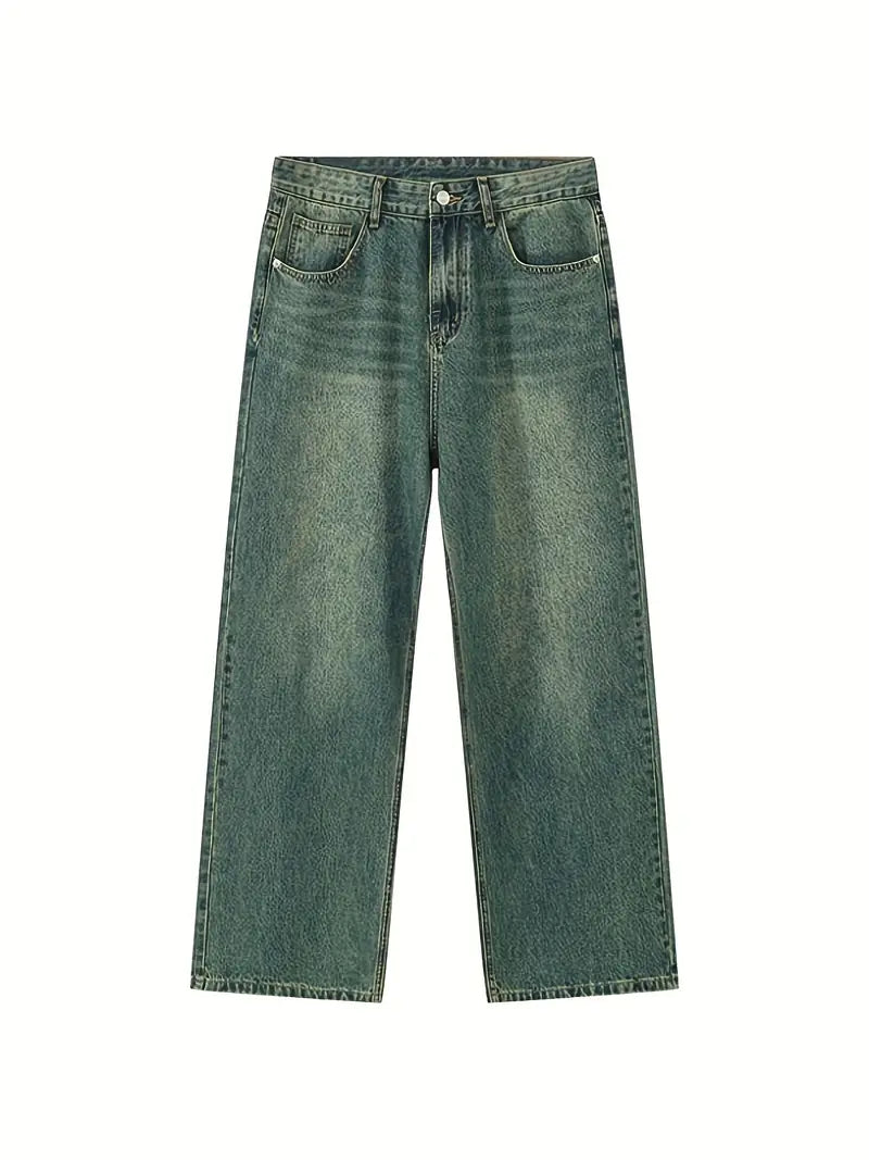 Eveloria Damen Upcycle Jeans Baggy Ausgebleicht Blau