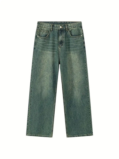 Eveloria Damen Upcycle Jeans Baggy Ausgebleicht Blau