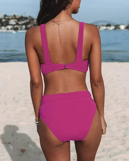 Damen Hochtaillierter Zweiteiler Bikini