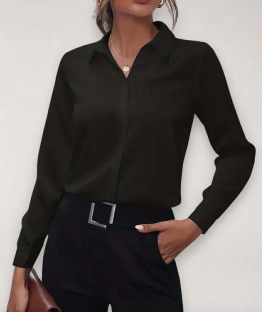 Damen Bürobluse Frühjahr Knopfleiste Bluse