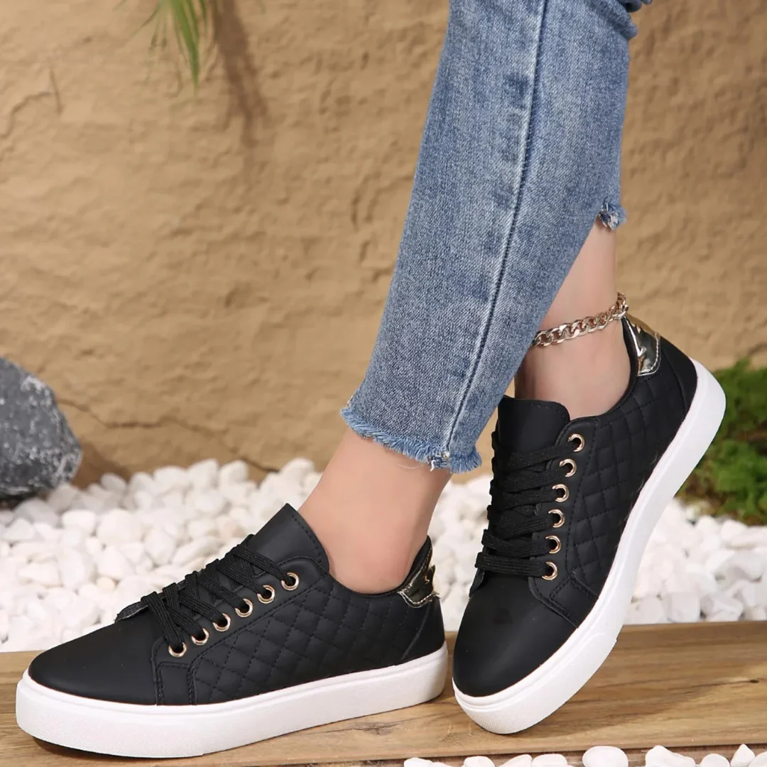 Damen Sneaker Steppung Schnürung