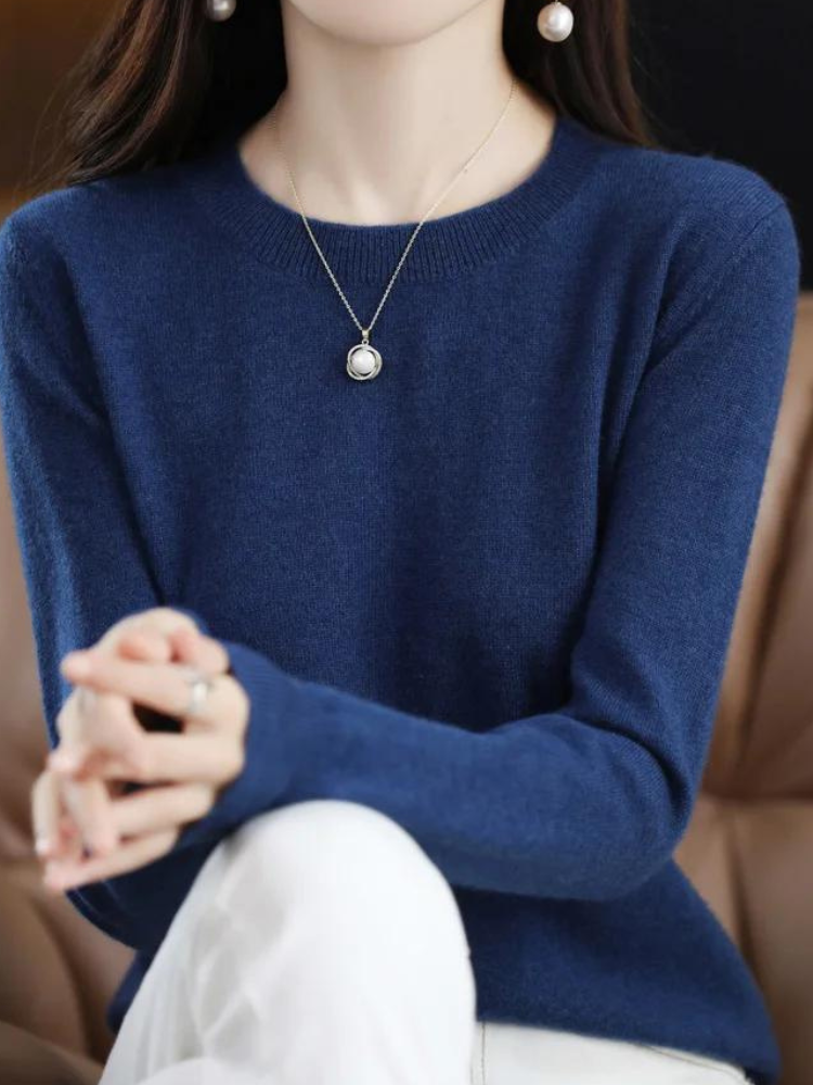 Eveloria Damen Wollpullover Klassisch