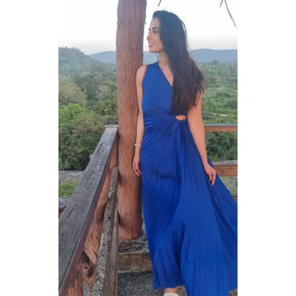 Eveloria Damen Ein-Schulter-Kleid Faltenrock Taillierte Abendkleid