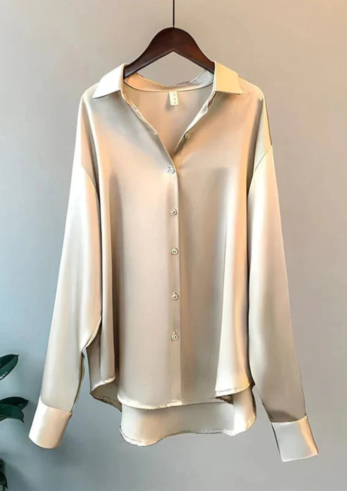 Damen Bluse Klassischer Kragen Knopfleiste Weiß - Eveloria