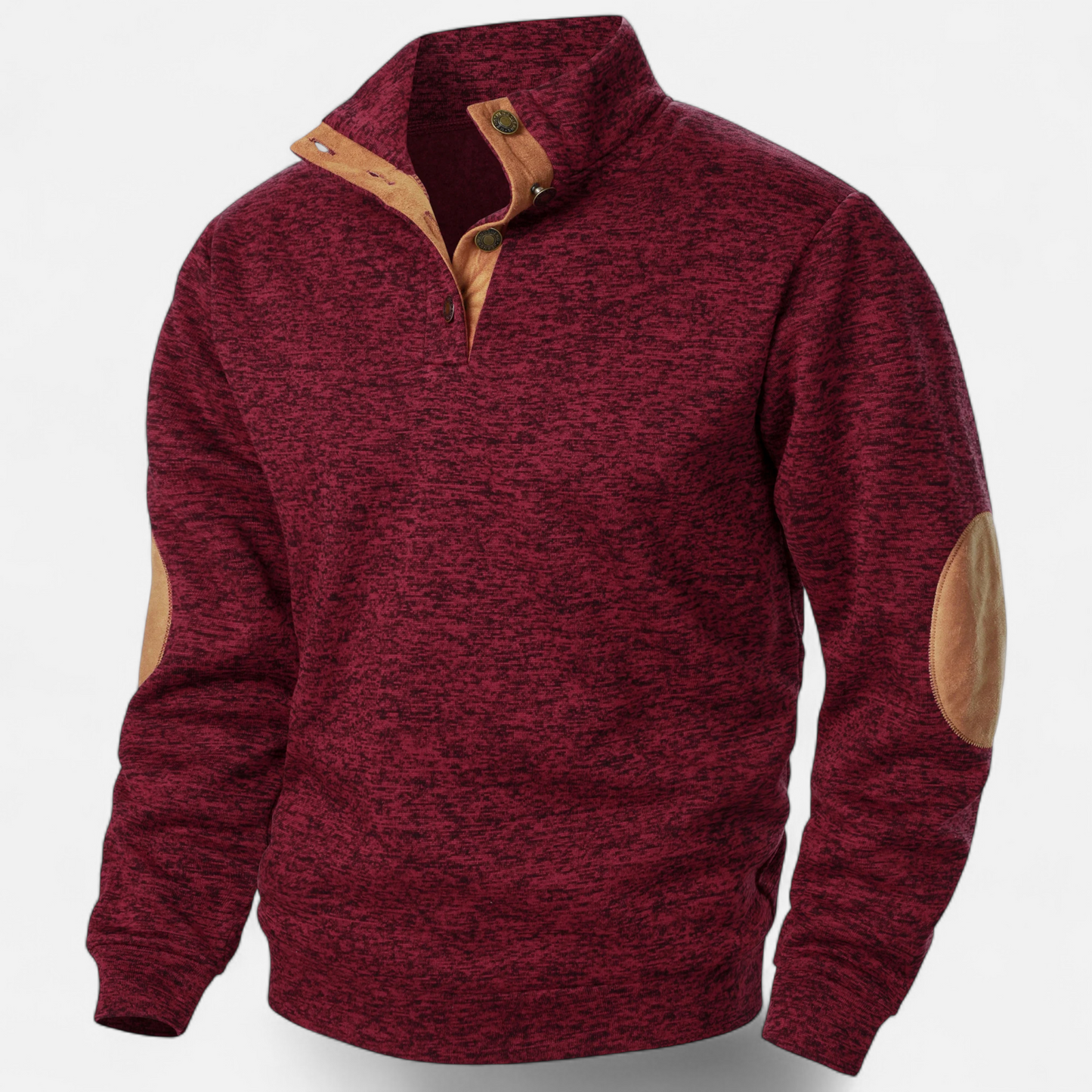 Levi Herren Strickpullover Stehkragen Patchwork Braun - Eveloria
