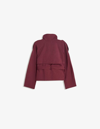 Damen Kurztrenchcoat Taillengürtel Wetterfest
