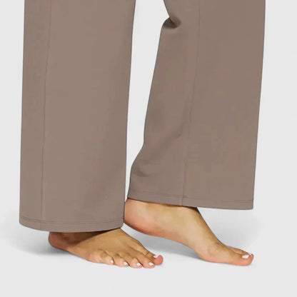 Damen Loungehose Weite Bein Stretchbund