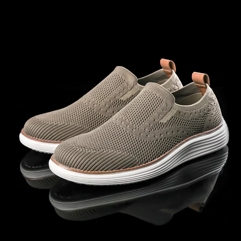 Friedrich Herren Slip-On-Schuhe Atmungsaktives Material Schwarz - Eveloria