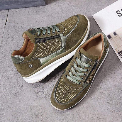 Damen Plattform Sneaker Schnürschuhe