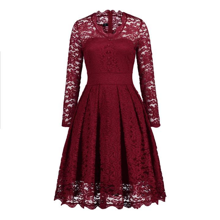Eveloria Damen Knopfkleid mit Reißverschluss Ärmel