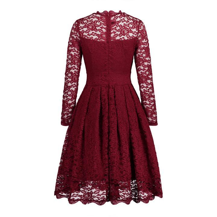 Eveloria Damen Knopfkleid mit Reißverschluss Ärmel