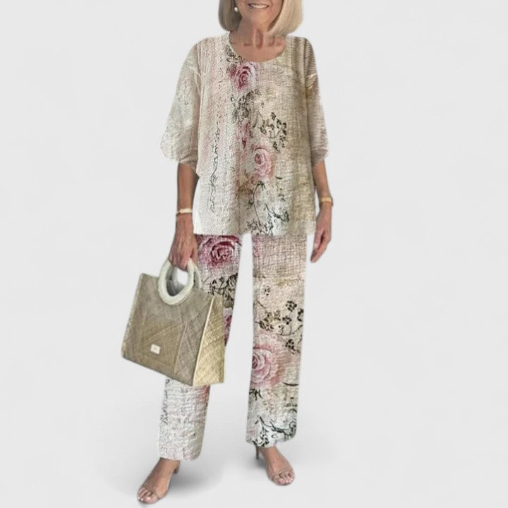 Damen Bedrucktes Hosen Set Zweiteiler