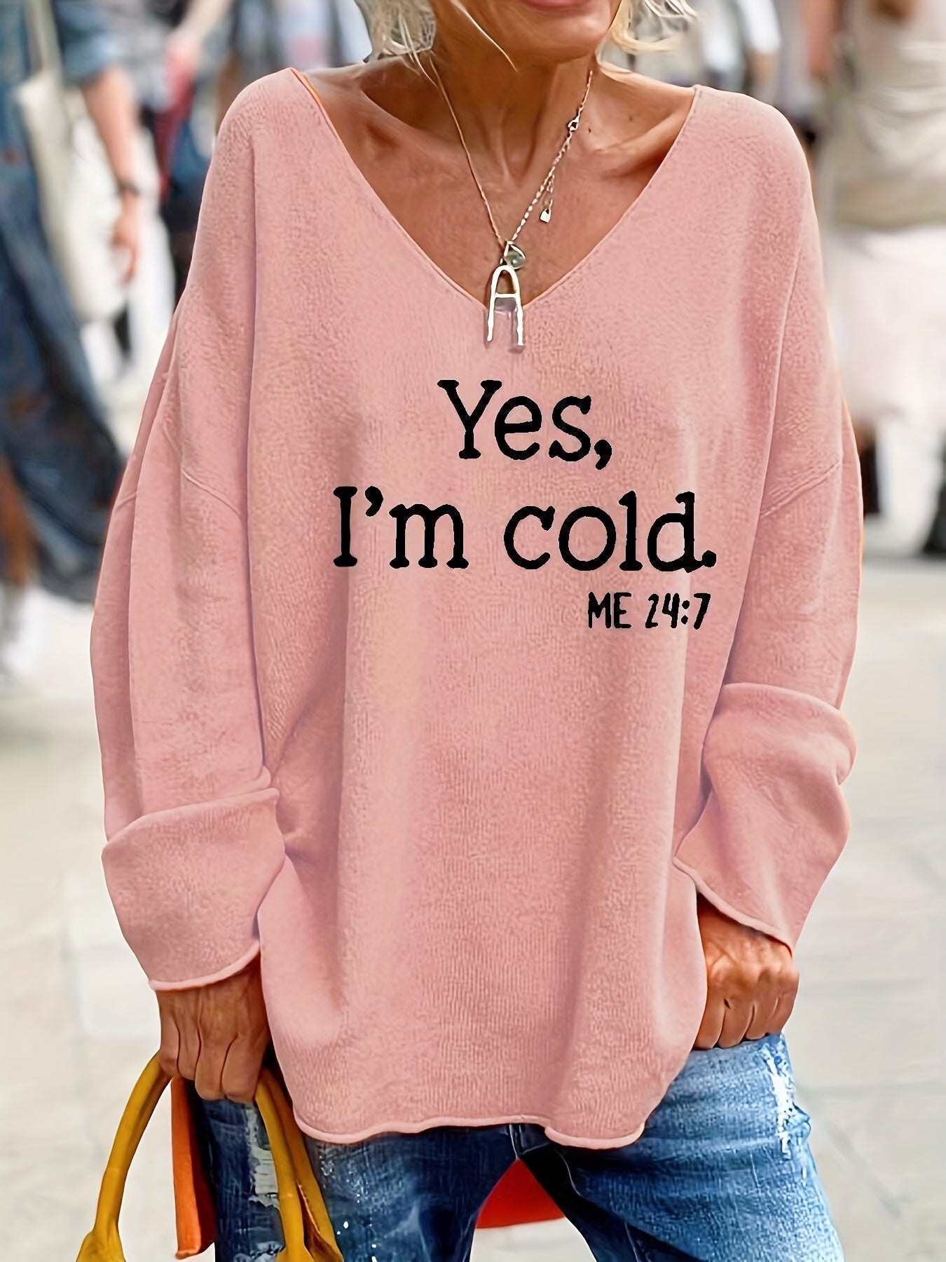Damen Oversize Pullover Warm