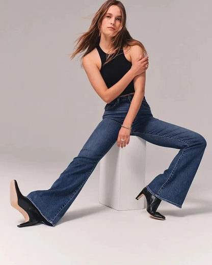 Damen High-Waist Flare Jeans Stilvoll