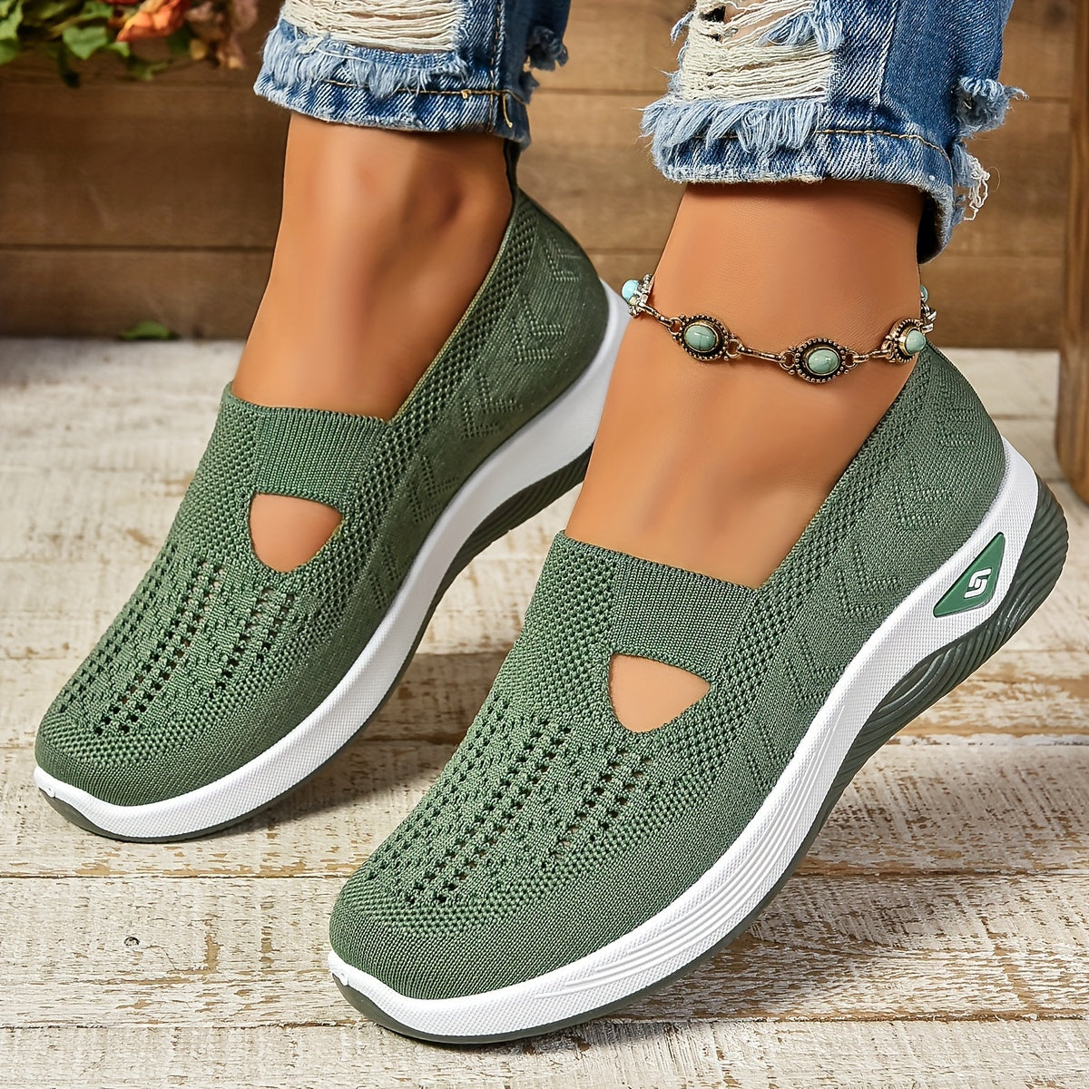 Eveloria Damen Slip-On Sneaker Atmungsaktives Material