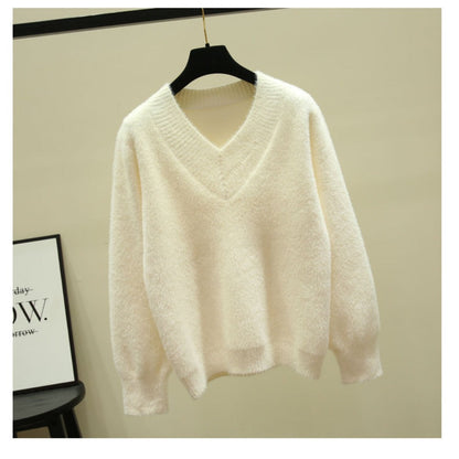 Damen Pullover V-Ausschnitt Langarm Rina