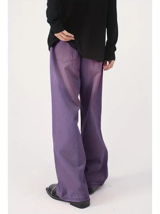 Eveloria Damen Upcycle Jeans Baggy Ausgebleicht Blau - Eveloria