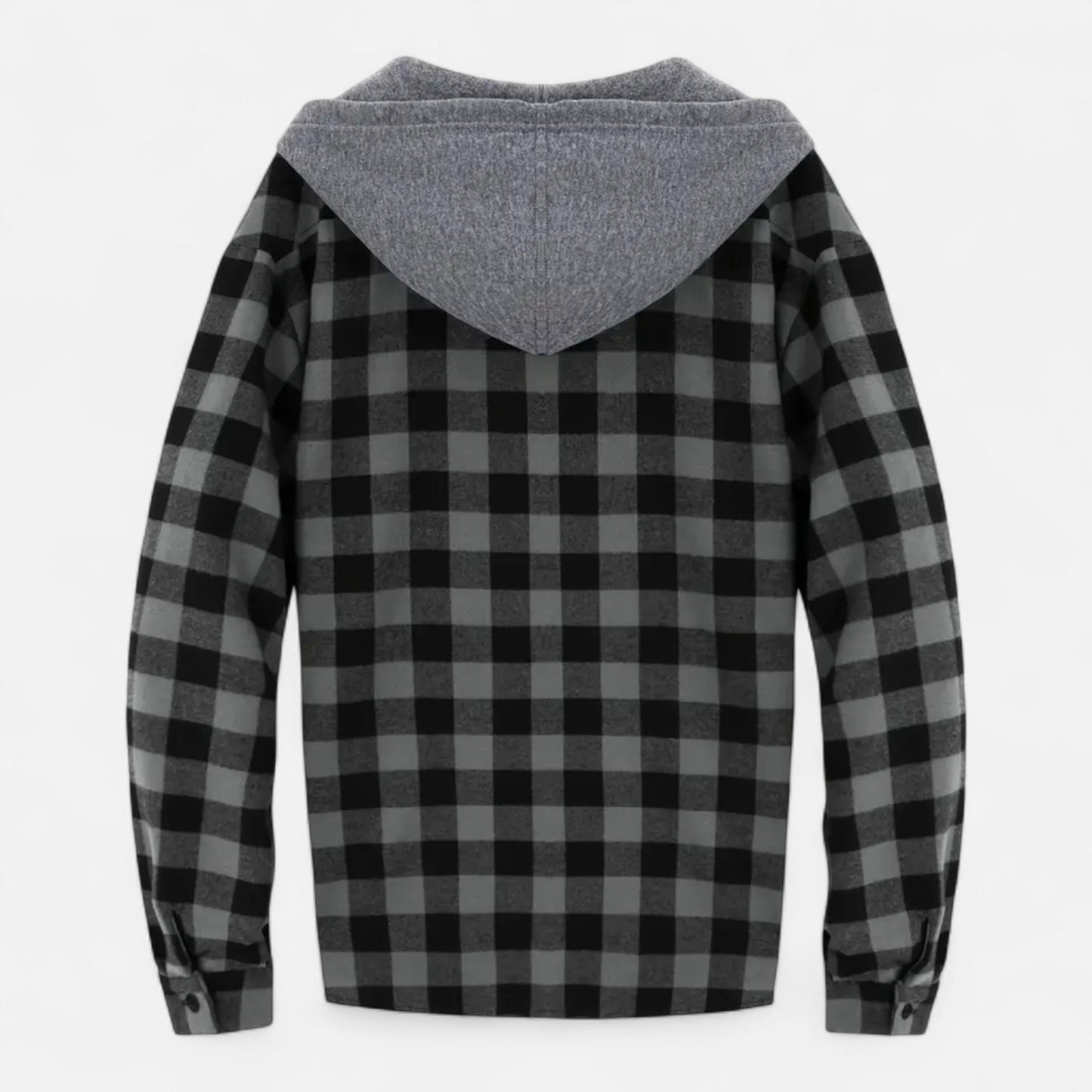 Jadon Herren Karo-Hoodie Knopfleiste Kordelzug