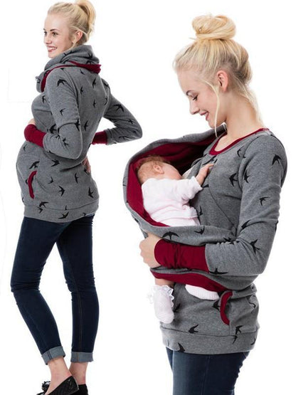 Schwangerschafts-Stillkleidung Blumendruck Sweatshirt mit
