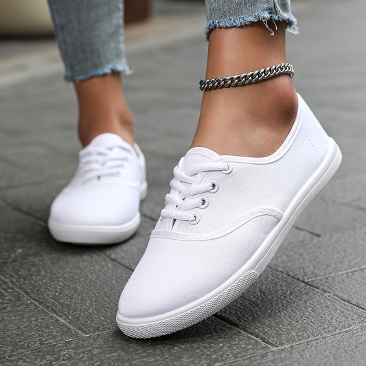 Eveloria Damen Niedrige Canvas Schnürschuhe Bequem - Eveloria