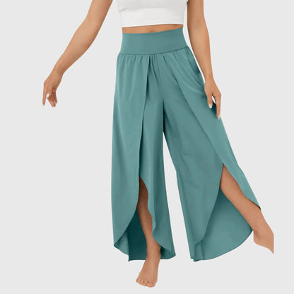Damen Boho-Hose Weit geschnitten mit Schlitzdesign