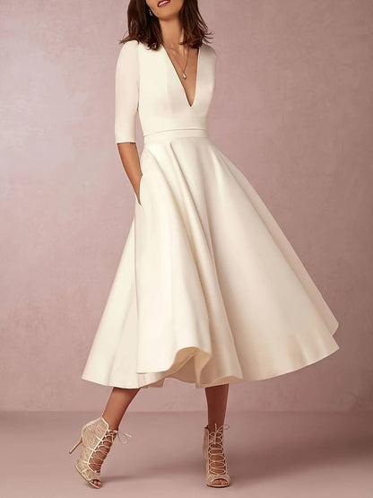 Eveloria Damen A-Linien Swingkleid 60er Jahre Stil
