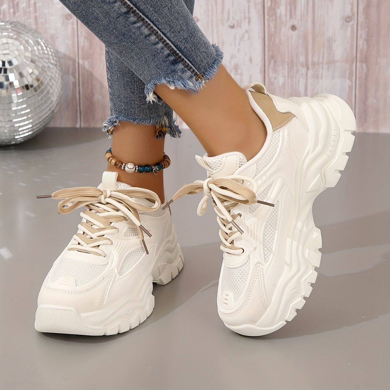 Eveloria Damen Plateau Sneaker Moderner Look