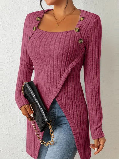 Eveloria Damen Pullover Gerippt Stilvoll