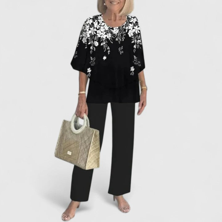 Damen Bedrucktes Hosen Set Zweiteiler