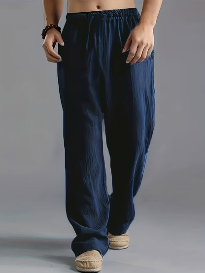 Herren Leinenhose Komfort Lang
